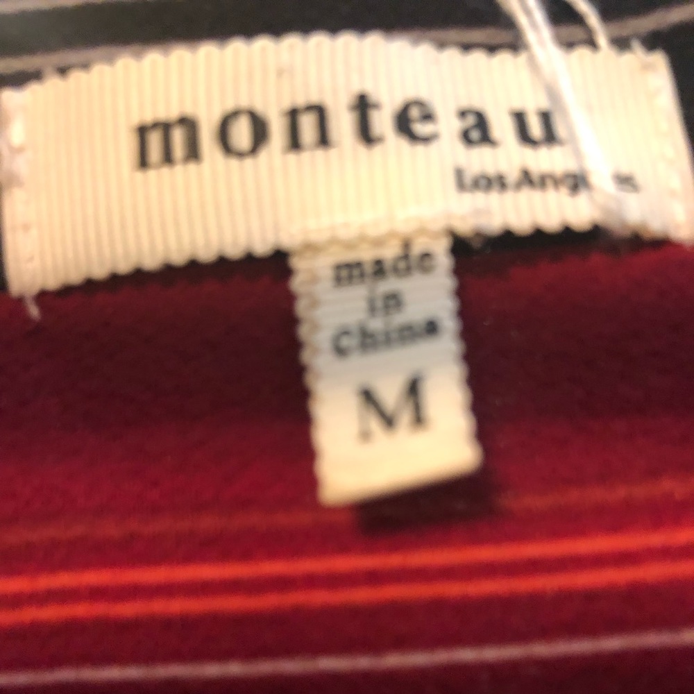 Monteau Burgundy and Black Wrap Dress